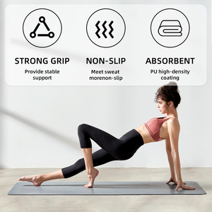 <strong>Extra</strong> <strong>Large</strong> 4mm Natural Non Slip Rubber Sport Mat Custom Logo Shape Printing Curved Frosted Arch Oval PU <strong>Yoga</strong> Mat - Product Image 2
