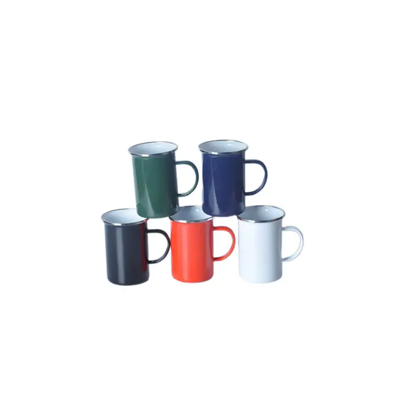 Wholesale High Quality Enamel Mug for Sublimation tea and coffee ceramic pot Camping Mug Coffee Milk Mugs Cups