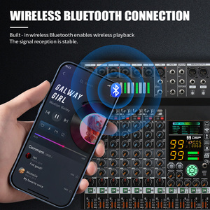 COOYINK 8 kanal ses mikseri 2*99 DSP 3 grup Aux Bluetooth MP3 USB ile dijital profesyonel konsol ses mikseri konsol göndermek - Product Image 3