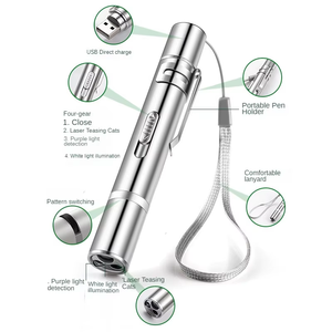Usb ricaricabile 5 modelli viola luce Laser giocattoli gatto puntatore Laser giocattolo penna Laser giocattolo tre modalità di luce portatile - Product Image 4
