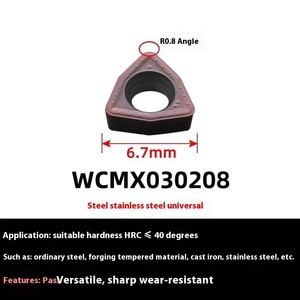 WCMT WCMX 030208 Máquina de torno CNC Insertar herramienta de corte Inserto de carburo cementado en forma de triángulo
