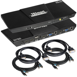 TESmart 2端口双显示器KVM交换机套件HDMI + VGA 4K60Hz带EDID支持热插拔USB 2.0端口4x2视频交换机 - Product Image 1