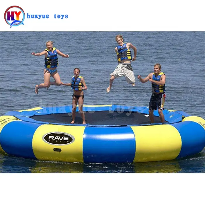 Trampolín flotante de agua inflable duradero para exteriores popular de verano 2020, cama de salto de agua flotante inflable para juegos de agua