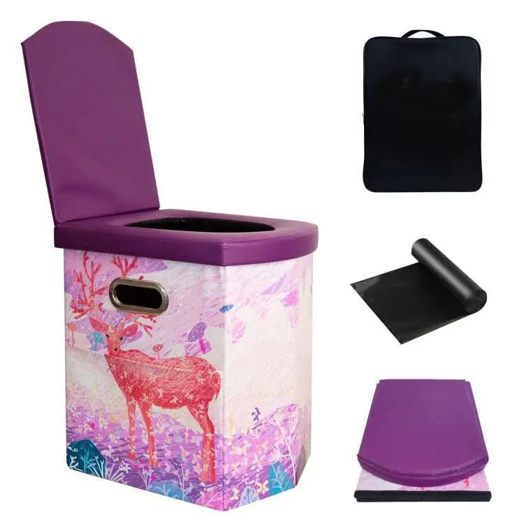 Pot compact pour voiture randonnée plage et Camping Extra Large Portable voyage pliant toilette Camping grandes toilettes avec couvercle