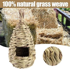 Creatieve Effen Patroon Stro Vogel Nest Moderne Stijl Hand-Geweven Vogelkooi Milieuvriendelijke Tuindecoratie Volière Vogelhuisje - Product Image 5