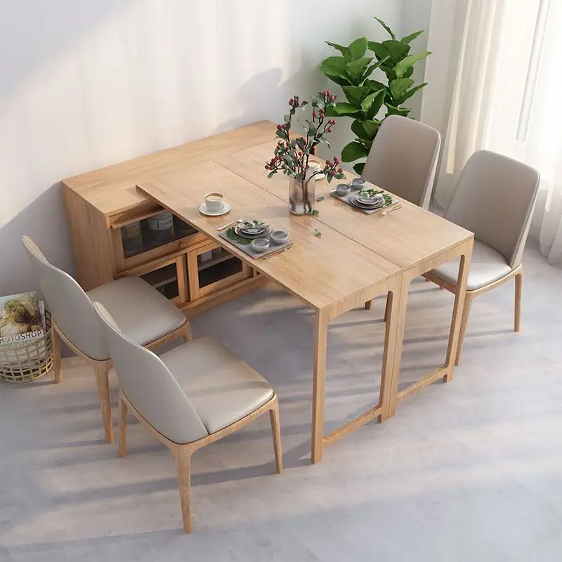 Table pliante en bois massif armoire d'appoint une armoire de bar télescopique pliante Petite table à manger domestique pour économiser de l'espace
