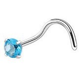 Zirconium turquoise rond en forme de S