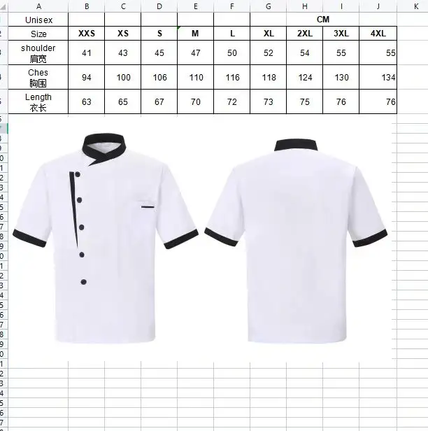 Breathable Culinary chef uniform Restaurant Bar Waiter Kitchener Chef Coat work suits 3/4 sleeve chef jacket for women and men