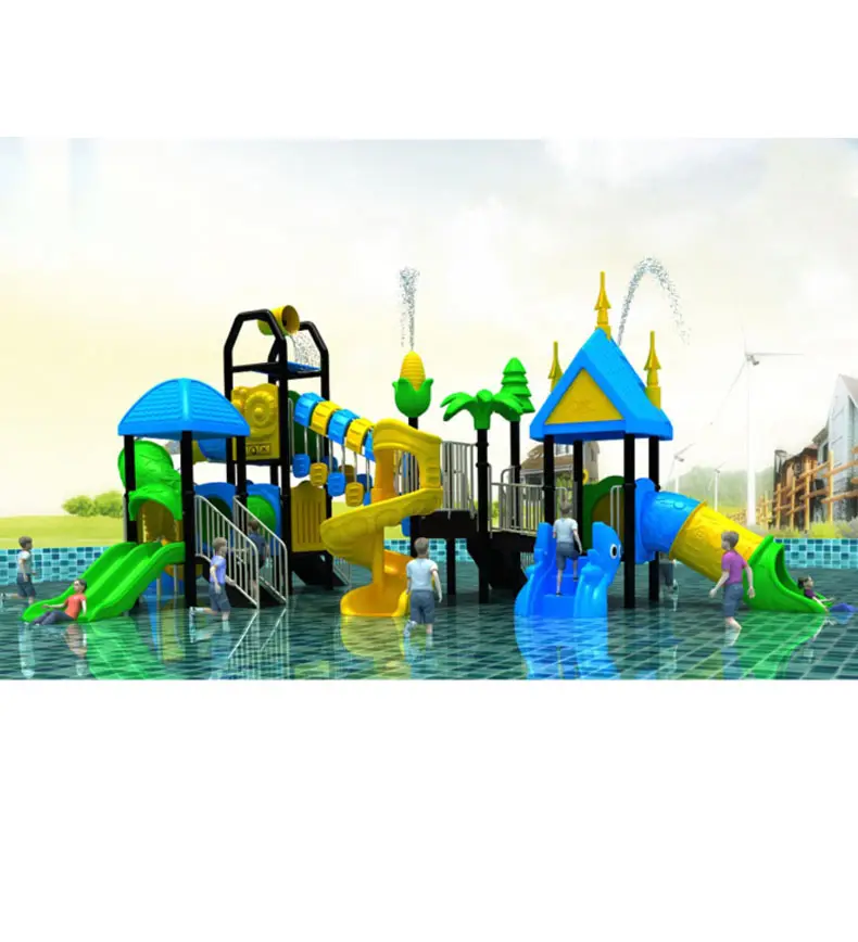 Produk fasilitas taman hiburan lainnya perosotan air tempat bermain baja tahan karat untuk kolam renang di luar ruangan