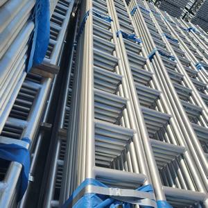 Katman <span class=keywords><strong>1</strong></span>-6m * 48mm sıcak galvanizli Metal çelik merdiven kiriş veya kafes veya iskele parçaları inşaat için Transoms