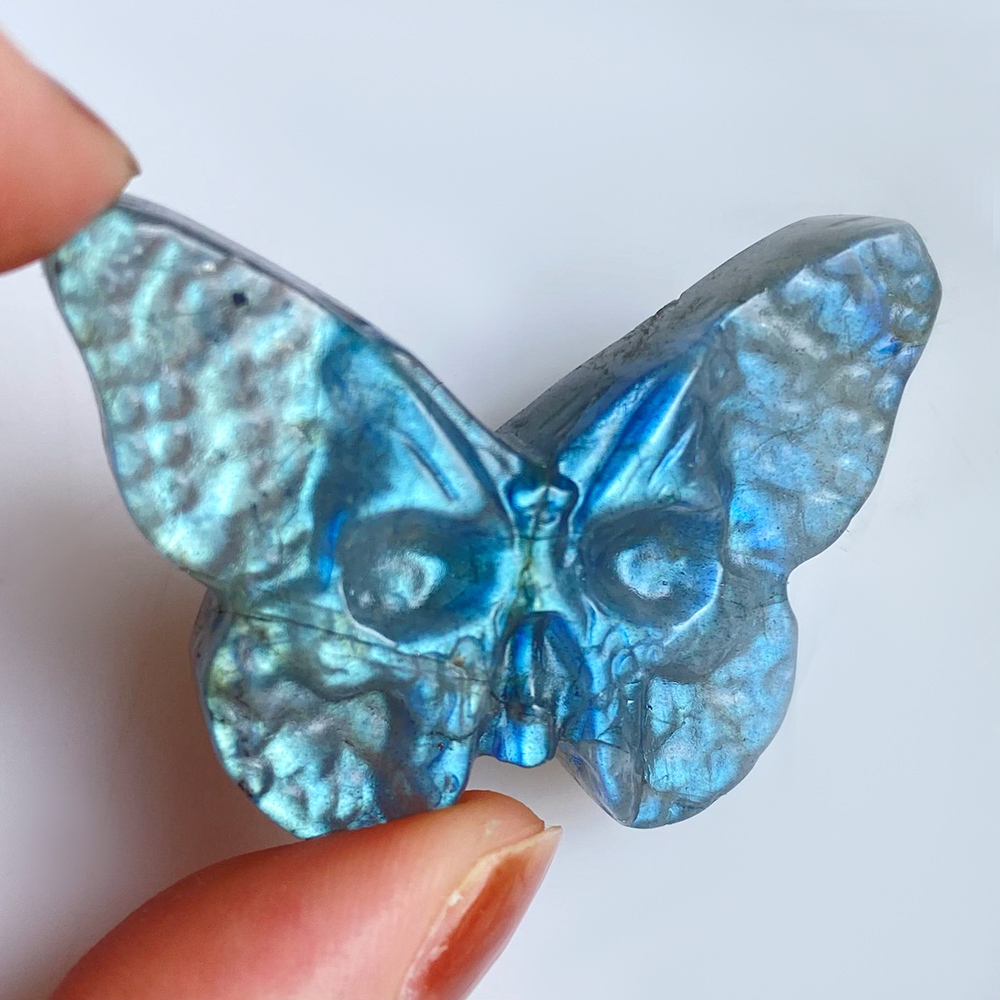 Labradorite Butterfly Skulls