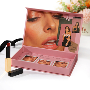 Geri dönüşümlü özelleştirilmiş ambalaj zarif pembe küçük kozmetik kutusu makyaj kutu seti - Product Image 6