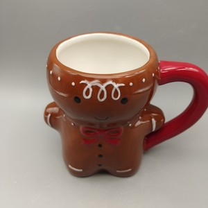 OEM ODM Custom Hand Painted Porcelain <strong>Cups</strong> Cute Cartoon Ceramic Santa Xmas Christmas <strong>Cups</strong> Gingerbread Man Mugs