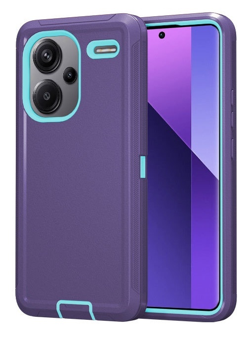 Morado oscuro y verde azulado