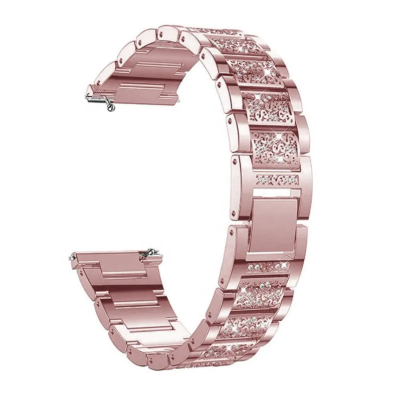 Bracelet en acier inoxydable or Rose pour Galaxy Watch Active 2 20mm 22mm bracelet de montre en maille milanaise réglable