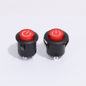 PBS-2 Plastic <strong>Button</strong> Switch 10A 250VAC LED Lighting <strong>Button</strong> Switch 22MM 3-pin Switch With Power Mark - Product Image 5