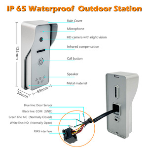 7&quot; Kit VDP Full Touch Screen <strong>Intercom</strong> With Smart Home Surveillance CCTV Camera 8 Security Zones Detector <strong>Access</strong> <strong>Control</strong> - Product Image 4