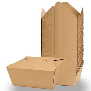 Fried Rice Salad Take Away Container Custom Printing Logo Kraft Paper Food Packing Takeaway Away Food Container - Product Image 2