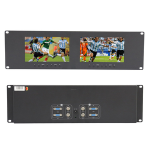 Lilliput RM7024 Dual 7&quot; LED Backlit Panel 3RU Dual VGA <strong>Composite</strong> Signals <strong>Input</strong> Rackmount <strong>Monitor</strong> - Product Image 1