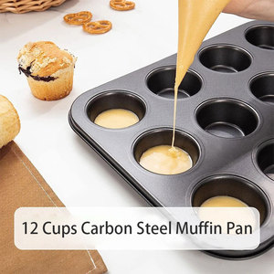 Miễn phí của PFOA,PFOS và BPA Carbon thép 12-khoang không dính bánh <span class=keywords><strong>Pan</strong></span> Muffin chảo cho nhà bếp cupcake nướng chảo bakeware - Product Image 2