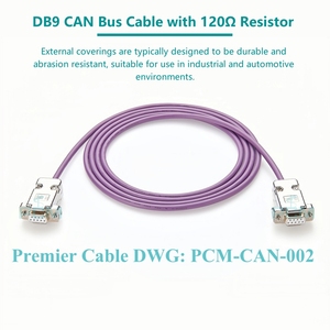 Câble de contrôleur de bus CAN D-Sub DB9 CAN-High CAN-Low avec 2x120 Ohm Terminator Resistor Automation Vehicle <span class=keywords><strong>Data</strong></span> Logger Testing - Product Image 5