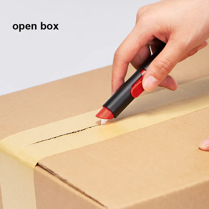 MIDDIA emniyet kesiciler güvenli bıçaklar karton kesici Express sevimli zarf kağıt kesme Mini geri çekilebilir kurye kutusu kesici