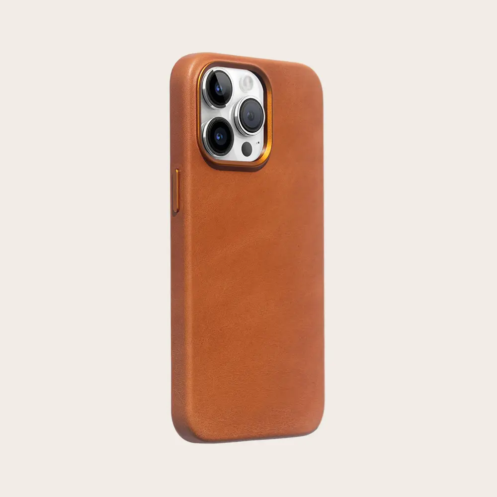 New arrival custom magnetic pu / genuine leather mobile cell phone case for iPhone 15 phone case
