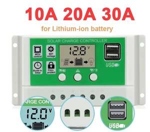 New 10 20 <strong>30a</strong> Lithium Iron Lifepo4 Battery Charger Regulators Stabilizers 12V 24V Auto Dual USB <strong>PWM</strong> Solar Charge <strong>Controller</strong> - Product Image 2