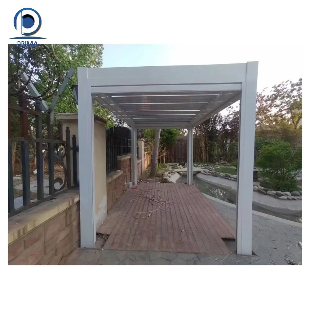 Per tutta la stagione Pergola bioclimatica motorizzata Pergola in alluminio impermeabile giardino Pergola Gazebo servizio post-vendita