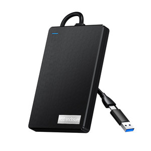 Hot Sell Stock 2 in <strong>1</strong> Type C and USB HDD <strong>Enclosure</strong> 2.5 Inch Hard Drive Disk with Built in Cable External case