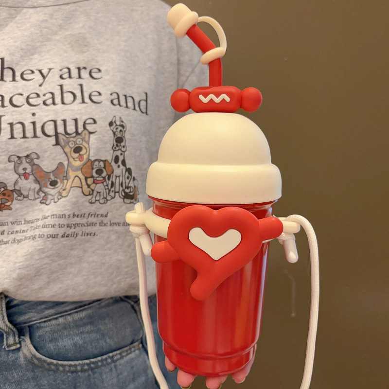 Seaygift 700ml <strong>love</strong> Heart Design Double Wall Stainless Steel Vacuum Coffee Tumbler <strong>Cup</strong> Girls Thermal Insulation Water Bottle - Product Image 5