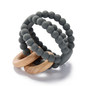 Sinh thái thân thiện với bé <span class=keywords><strong>Teether</strong></span> bằng gỗ Silicone <span class=keywords><strong>Teether</strong></span> vòng vòng - Product Image 5