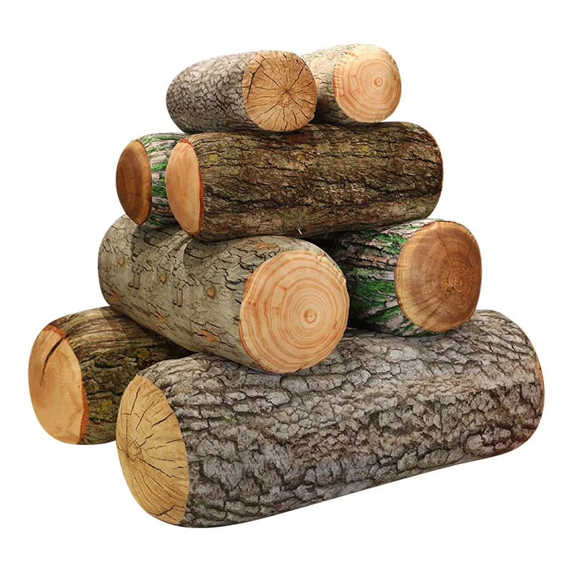 Creative Simulated Tree Stump Wood Plush Toy Pillow tree Cushion Plush Toy Plant Stump Tree Trunk Sleeping Pillow Soft