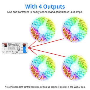 Gledopto ESP32 WLED Digital LED <strong>Controller</strong> DC5-24V with 4 <strong>Outputs</strong> UART Download Mic Function 15A Total <strong>Output</strong> Push Button - Product Image 3