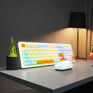 Combo de teclado de ratón para juegos con interfaz USB 2 en 1, nuevo diseño resistente a derrames con operación mecánica de sonido de luz tipo prensa - Product Image 1