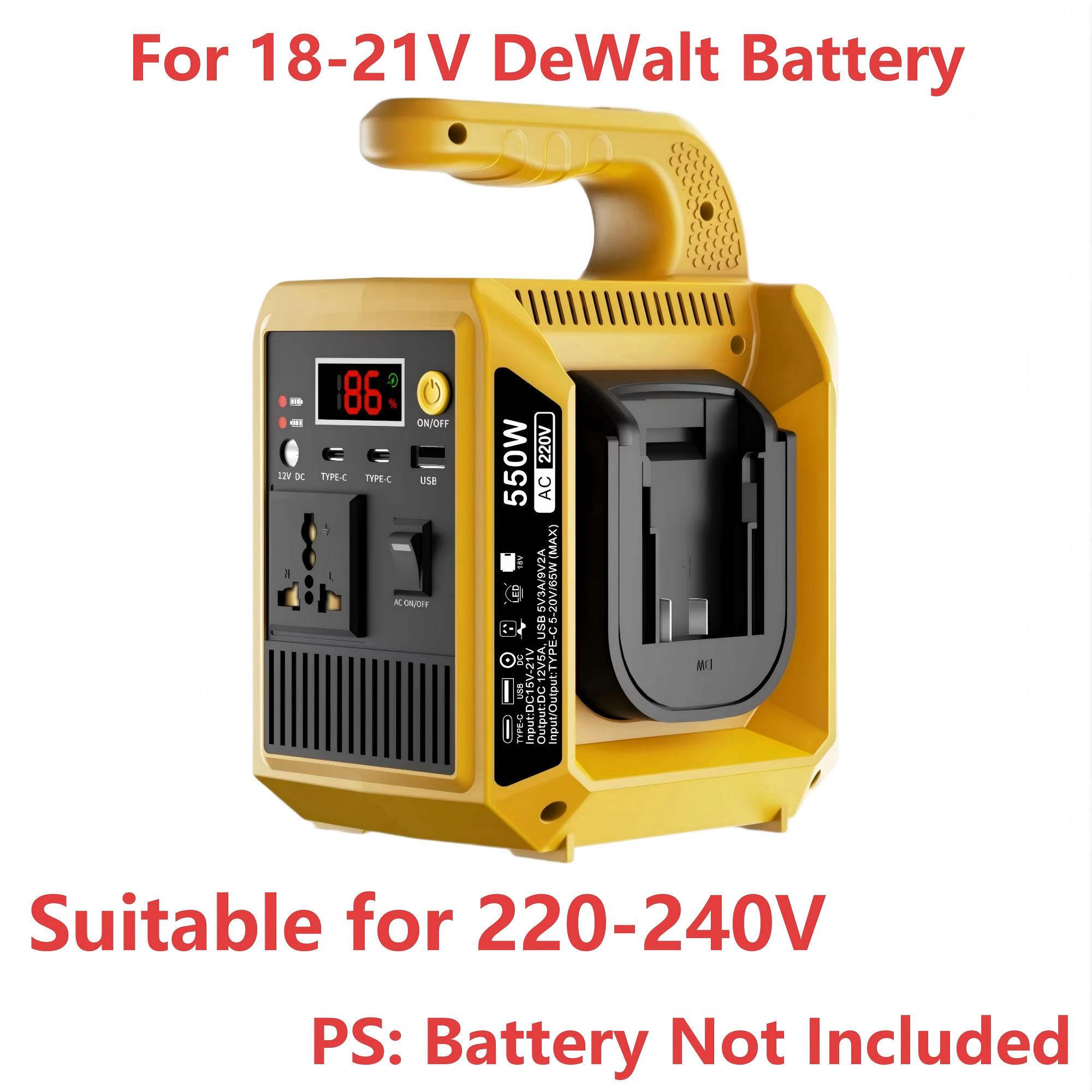 Pour DeWalt 220-240V