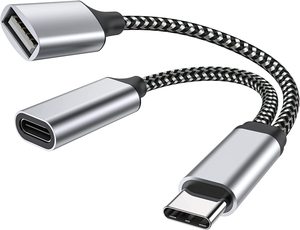 <strong>2</strong> <strong>in</strong> <strong>1</strong> Type C USB OTG Splitter Adapter 5A Fast Charging Pure Copper Mini Cable Photo USB Type-C for Printer &amp; Computer - Product Image 5
