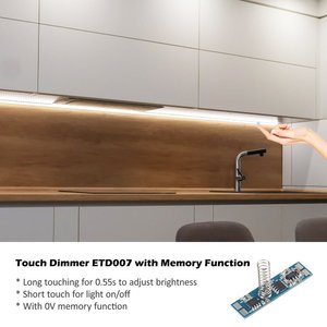 Controlador LED con atenuador táctil de 12V, 24V, 4A, con indicador LED azul, función de memoria, corriente de salida de 6A, incluso después de un fallo de energía - Product Image 6