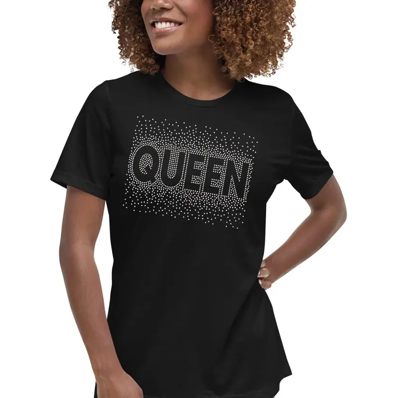 Hotfix strass Queen Custom Logo Sticker stampa lettera macchina di trasferimento di calore per t-shirt