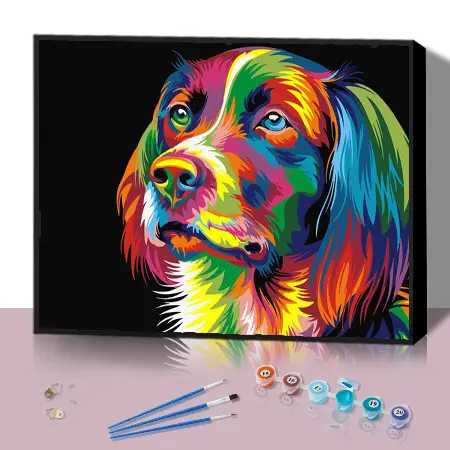 Pintar por número fotos personalizadas pintura digital home decor imagem desenho kit pintura cão por números lona