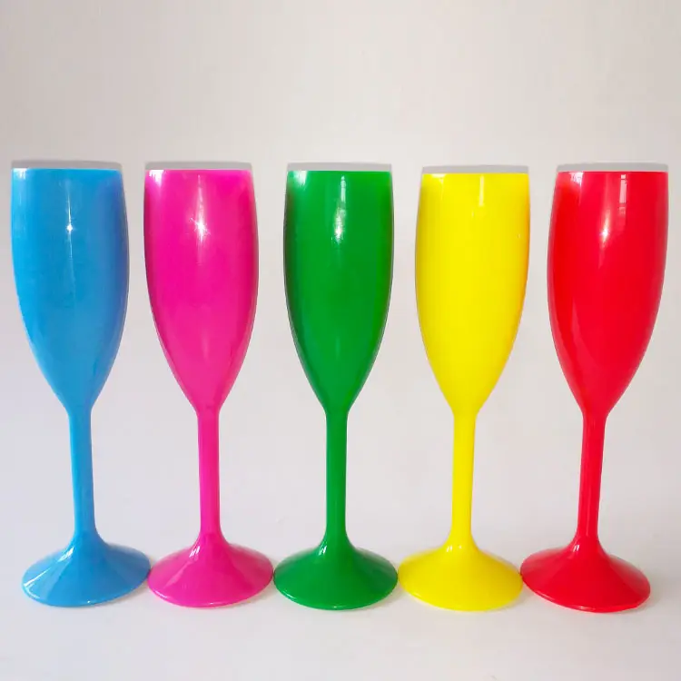 DS1984 plastica colorata champagne Glass Party bicchiere da vino acrilico bicchieri infrangibili bicchiere da vino tazza di plastica champagne