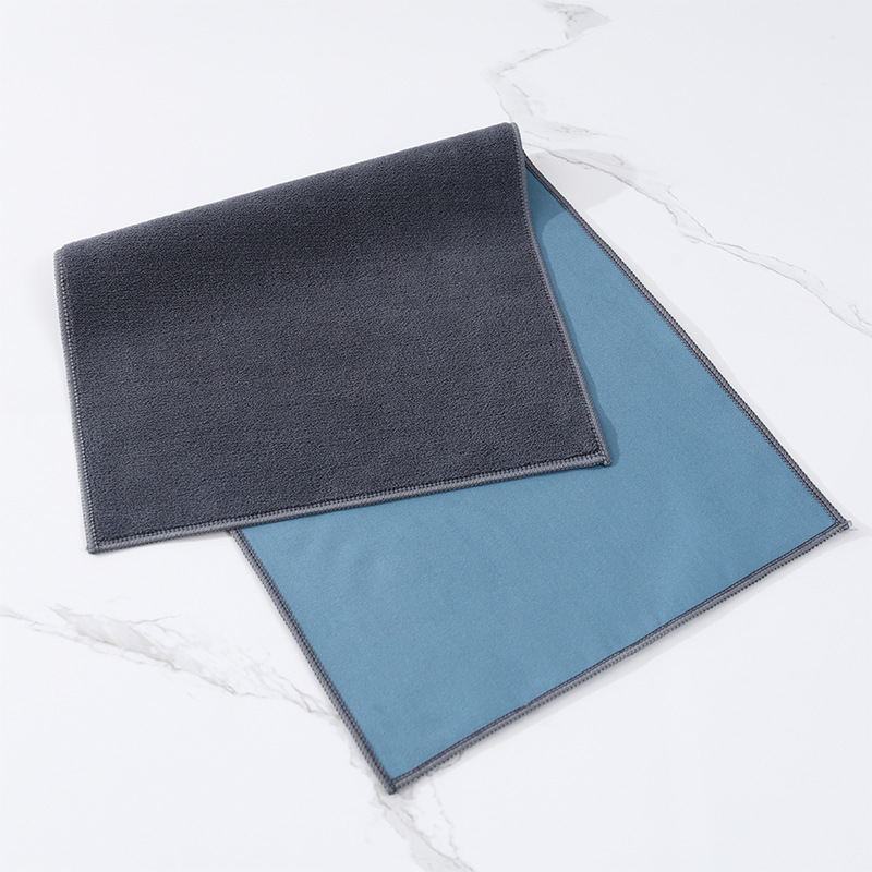Suède + Molleton Corail, Bleu-Gris