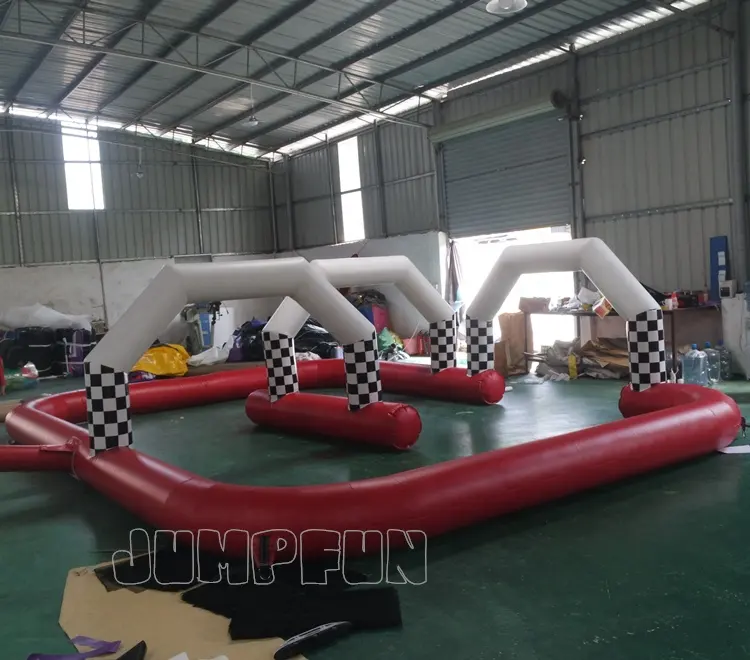 Indoor go kart air race track paraurti d'aria di alta qualità car air track size kart personalizzato air racing field jumfun