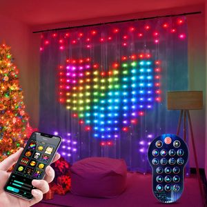 Смарт-RGB светодиодные пиксельные занавески, гирлянда, управляемые приложением, рождественские украшения, Программируемый дисплей, рождественские огни - Product Image 1