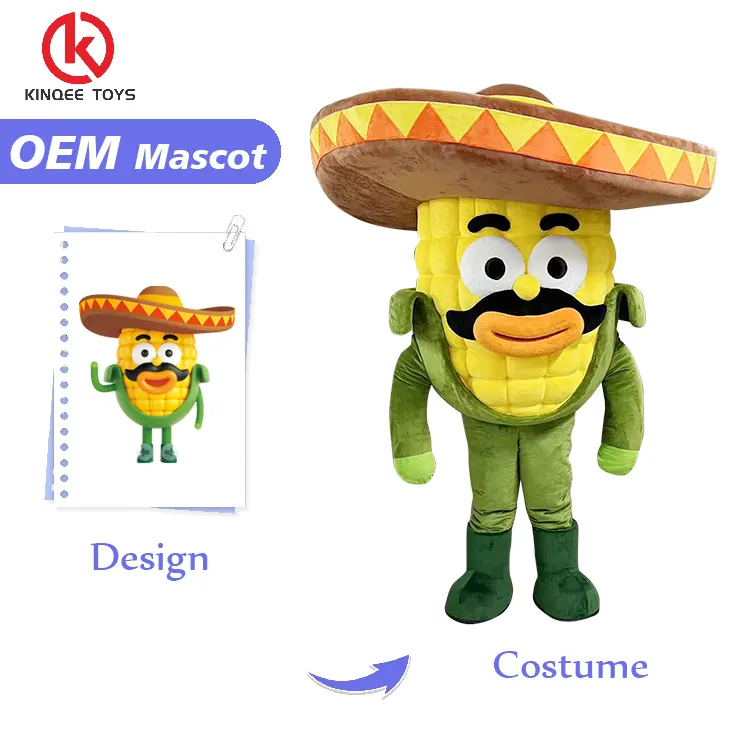 Kinqee Custom Coslpay Animal Corn Costumes Inflatable Cartoon Character Playground Dress Up Custom Mascot Costume