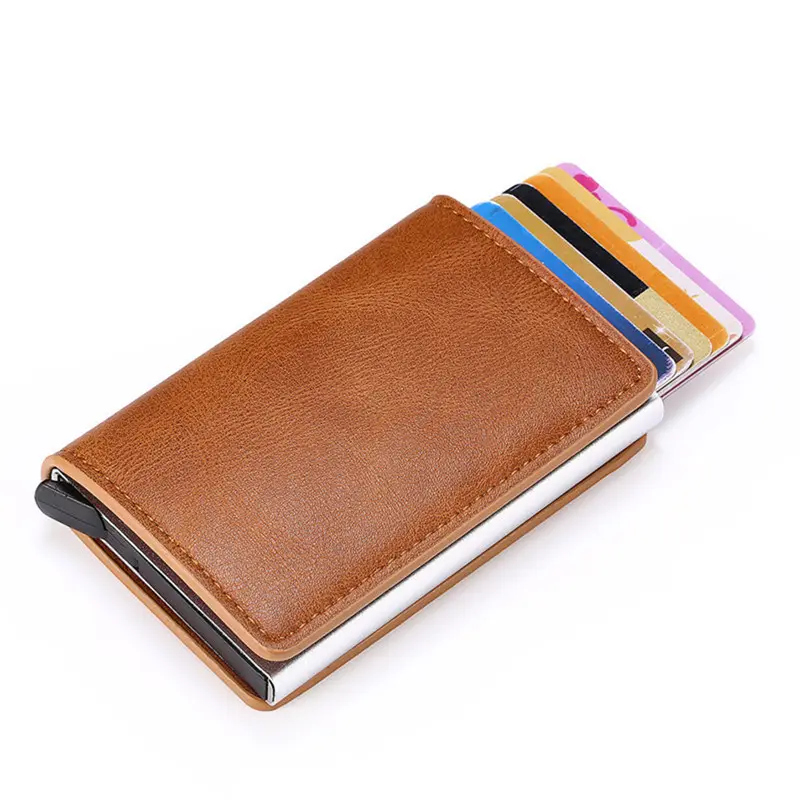 Rfid Portemonnee Aluminium Doos Credit Kaarthouder Pop-Up Clutch Card Case Voor 2020 Nieuwe Slim Mini Portemonnee Beveiliging card Case