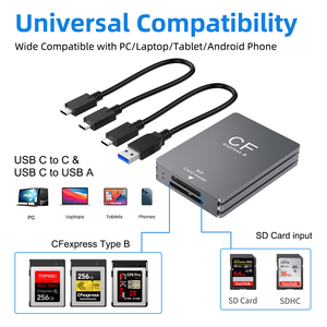 Süper hız 2 in 1 CF express tip A SD3.0 Windows Mac Linux Android için kart okuyucu 10Gbps tip C kart okuyucu adaptörü - Product Image 3