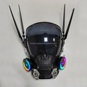 Erkekler için LED ışık gotik Cyber maske ile Cyberpunk kafatası maskesi, Techwear maskesi, cadılar bayramı Cosplay kostüm aksesuarı - Product Image 2