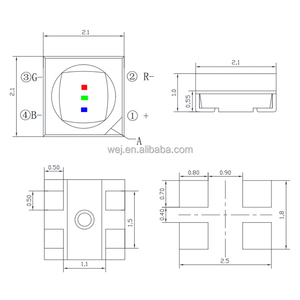 1010 2121 2727 3528 Rgb Smd Led toptan küçük boyutu SMD RGB LED 2121 4pin siyah yüz RGB LED 1010 RGB Led diyot - Product Image 5