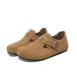 Birken londra 2024 yaz sandalet çift göğüslü inek deri hayvan baskı desen çelik ayak özelliği Slip-On mantar tarzı - Product Image 5